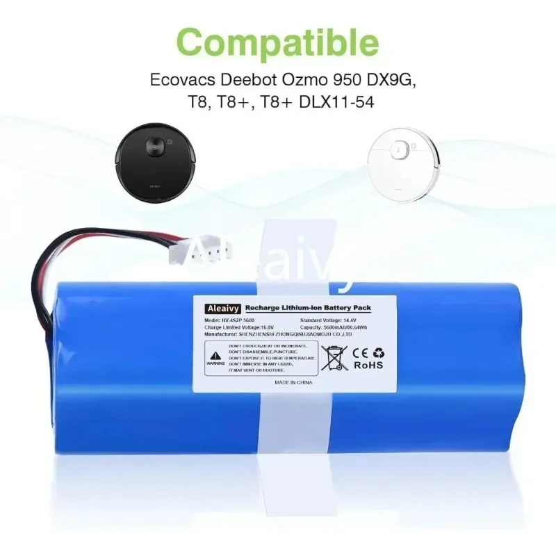 Сменный аккумулятор 14,4 В для ECOVACS Deebot Ozmo 950 T8 T8 + T5Max T10 T9 X1 X2 Turbo pro Omni DX96 DX93 Высококачественный робот-пылесос (art.: 3920d3c31dbef) - 3920d3c31dbef