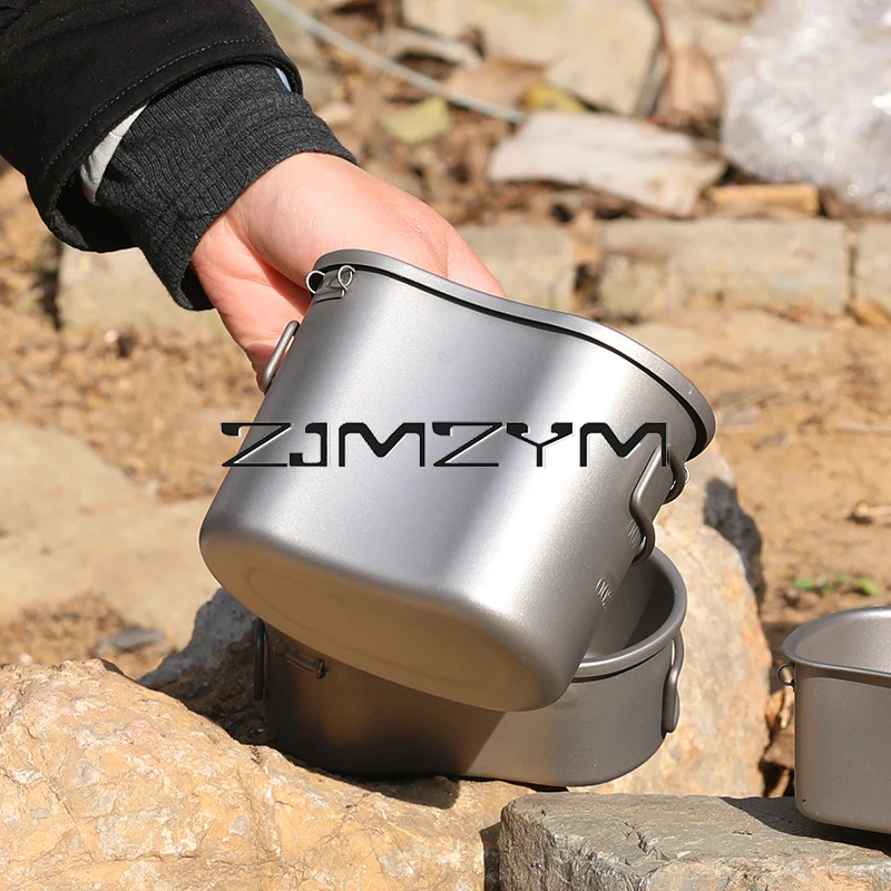 Титановый набор посуды для кемпинга Ланч-бокс горшок походов на открытом воздухе