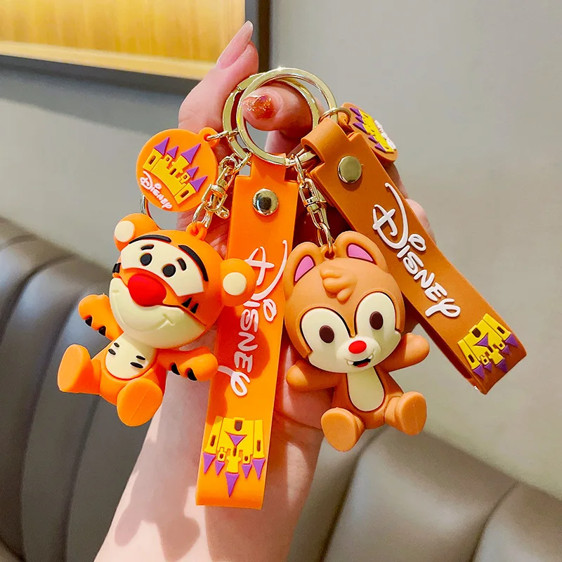 

Anime Disney Keychain Cartoon Lilo & Stitch winnie the pooh chip and dale Doll Keyring Ornament Key Chain Car Pendant Kids Gift