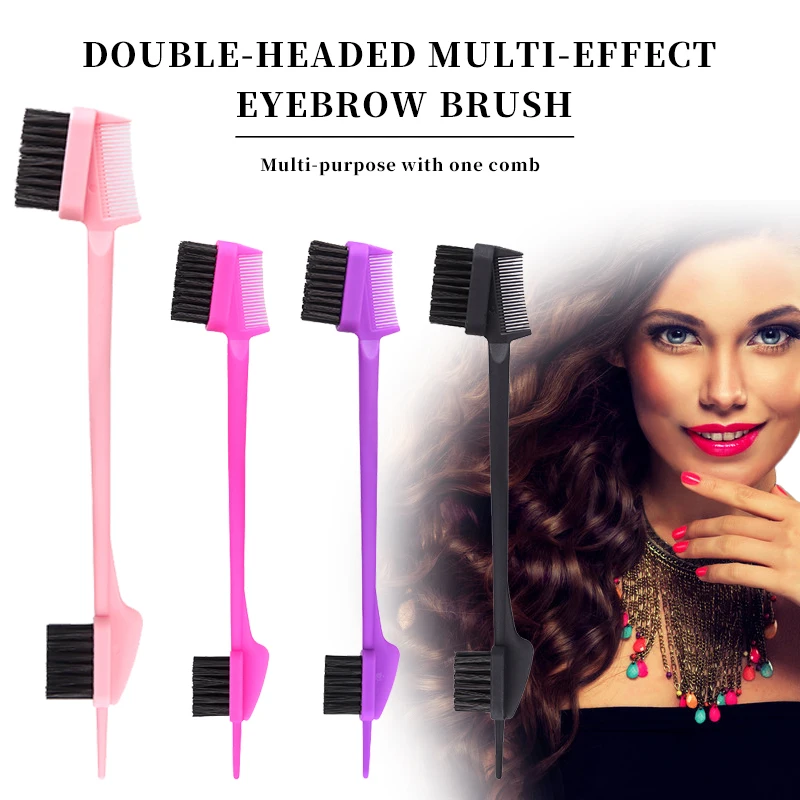 

1pcs Multi-function Edge Hair Comb Control Double-sided Eyebrow Comb Brush For Hair Styling