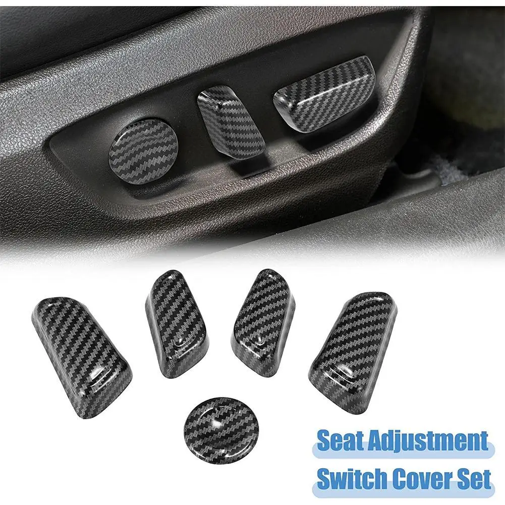 

5 Pcs Seat Adjustment Button Knob Switch Trim Parts Interior Mouldings Carbon Fiber Pattern For Camry 2018 2019 2020 2021 2022