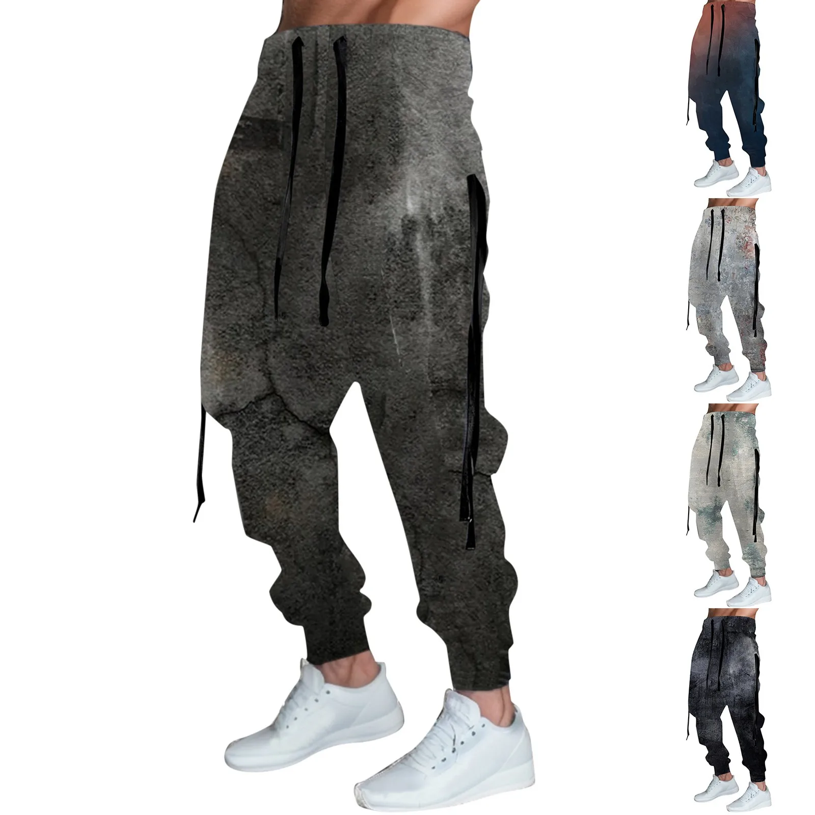 

2023 New Men Casual Tracksuit Loose Sport Fit Jogging Joggers Sweat Cargo Pants Trousers plus size M-3XL