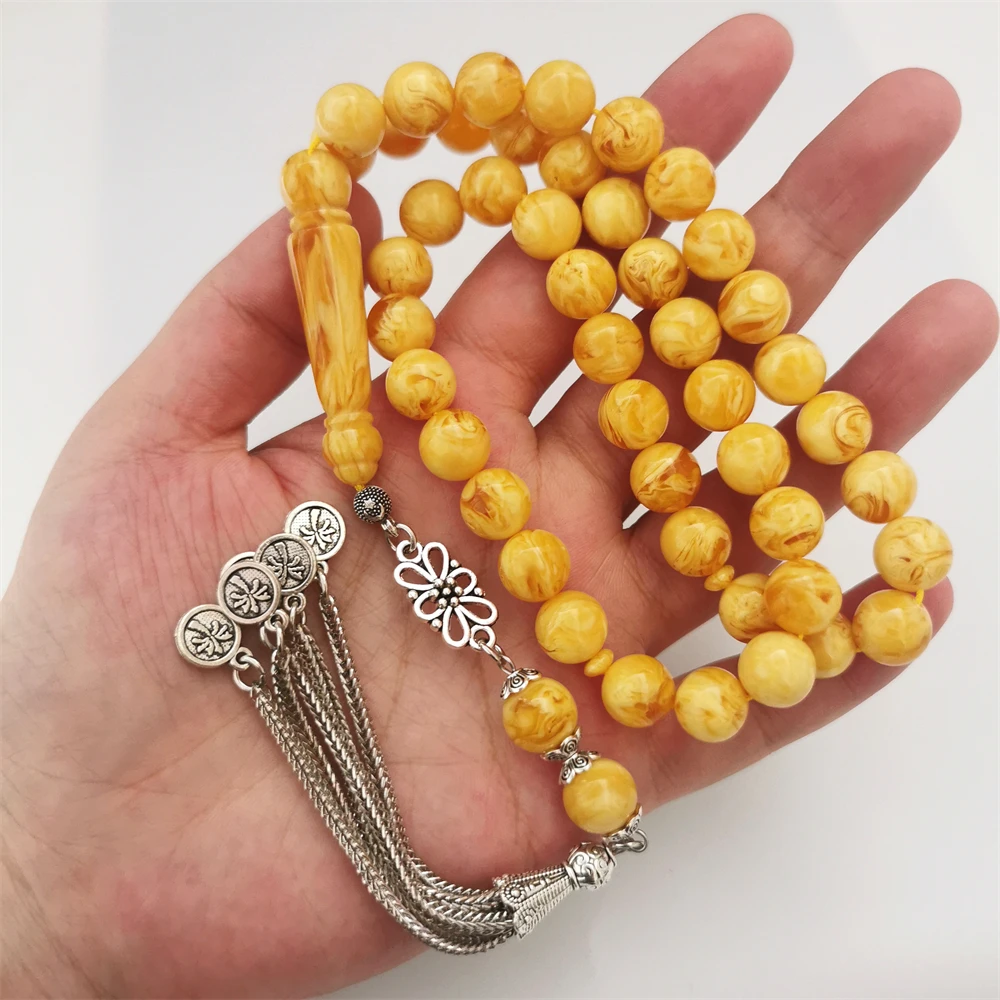 Мусульманский Янтарный Розарий Tasbih, материал из смолы, мусульманские молитвенные четки, модные ювелирные изделия ручной работы, Misbaha Sibaha ... (art.: 3920bf695d1c4) - 3920bf695d1c4
