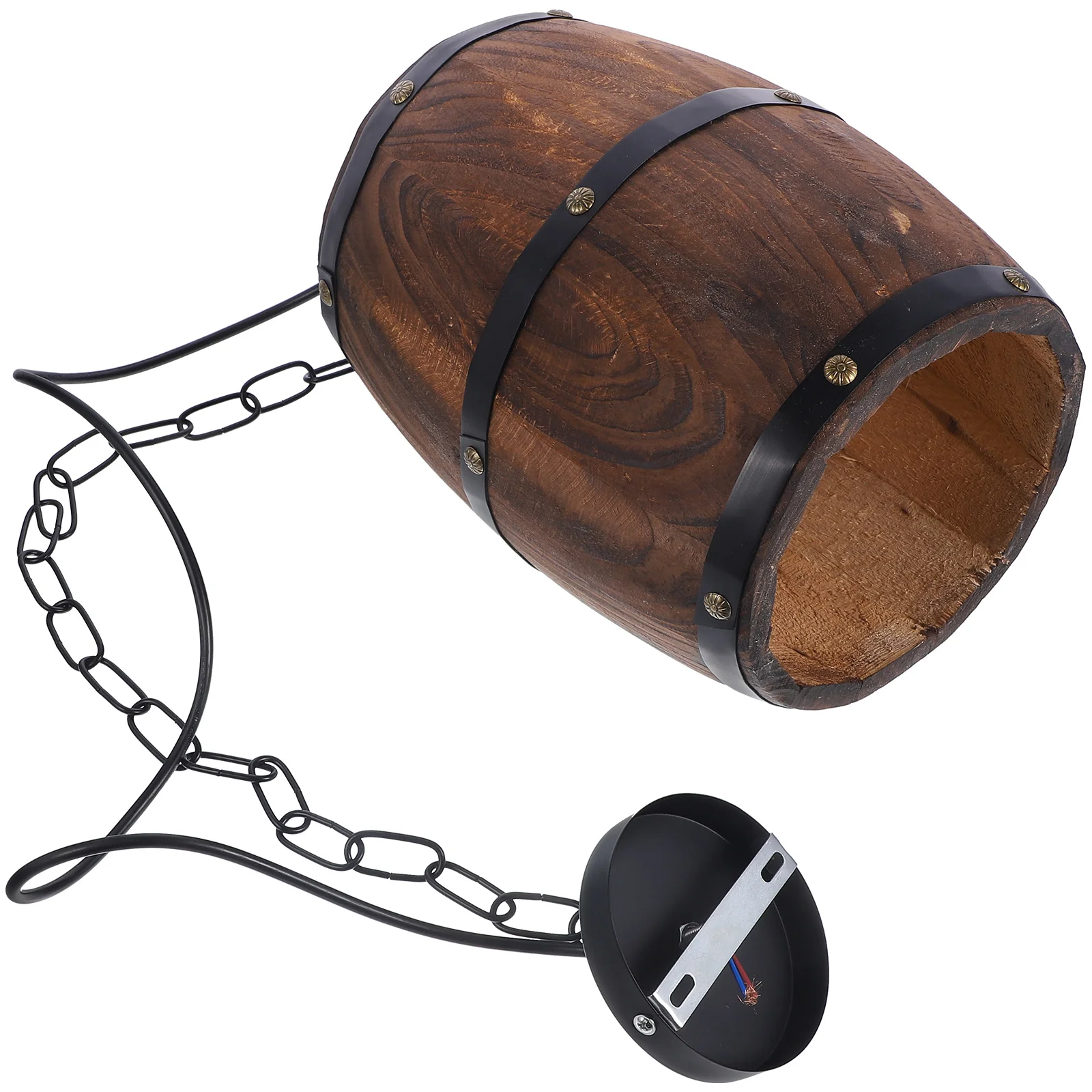 Ретро люстра подвесной светильник для столовой потолочный бочка прихожей дерево