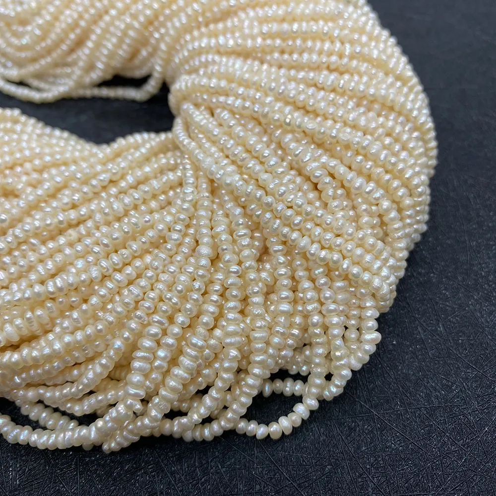 

Natural Freshwater Pearls Beads 3mm4mm Mini Flat Beads for Jewelry Making DIY Bracelet Necklace Earrings Small Pearl Accessories