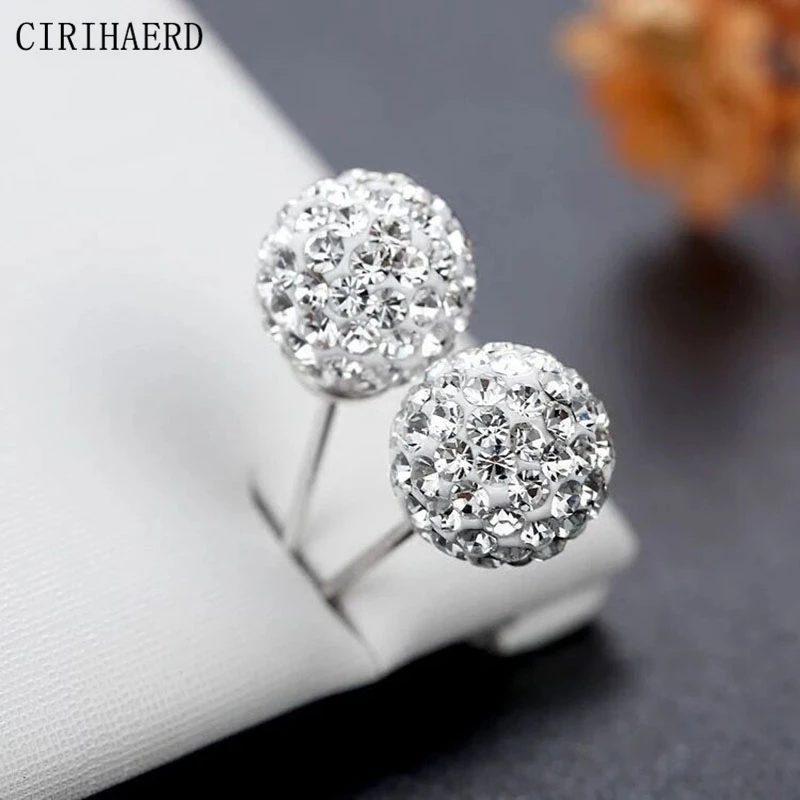 

6mm/8mm/10mm/12mm Luxury Woman Jewelry Pin Earrings Star Crystal Diamond Rhinestones Stud Earrings Personalized Gift Wholesale