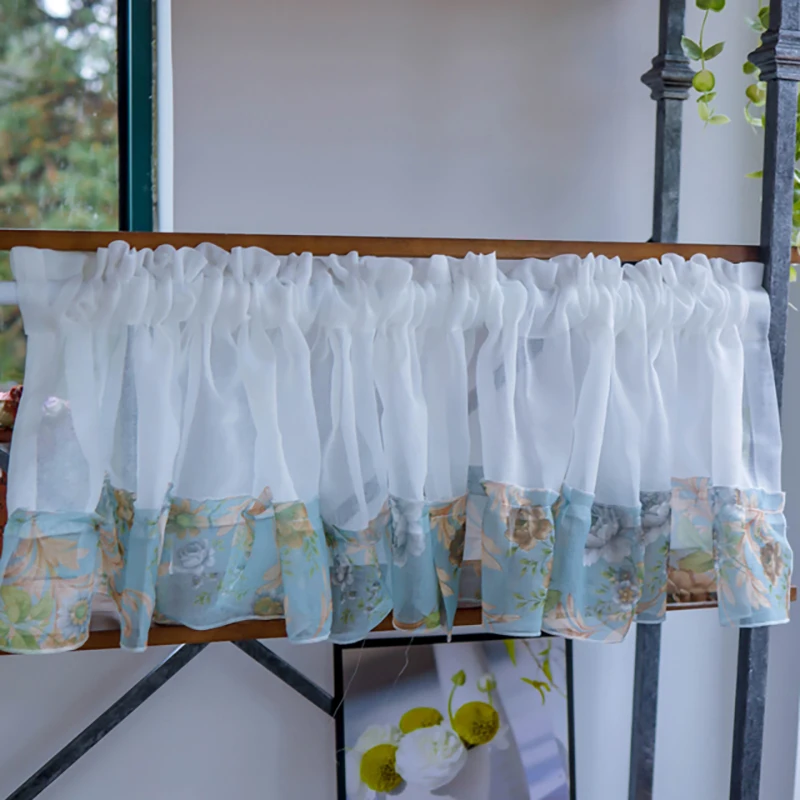 Короткие кружевные шторы в японском стиле лоскутные корейские пасторальные