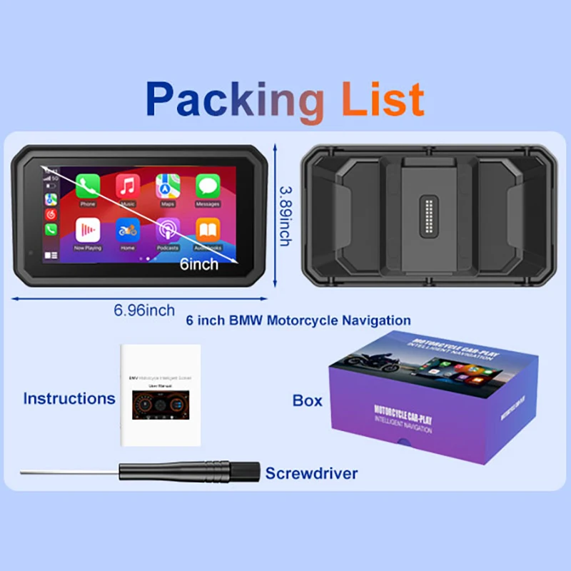 

6 "для BMW R1200GS R1250GS S1000XR беспроводной CarPlay Moto Android Auto портативный цифровой мотоцикл 2K HD приборная панель GPS-навигация