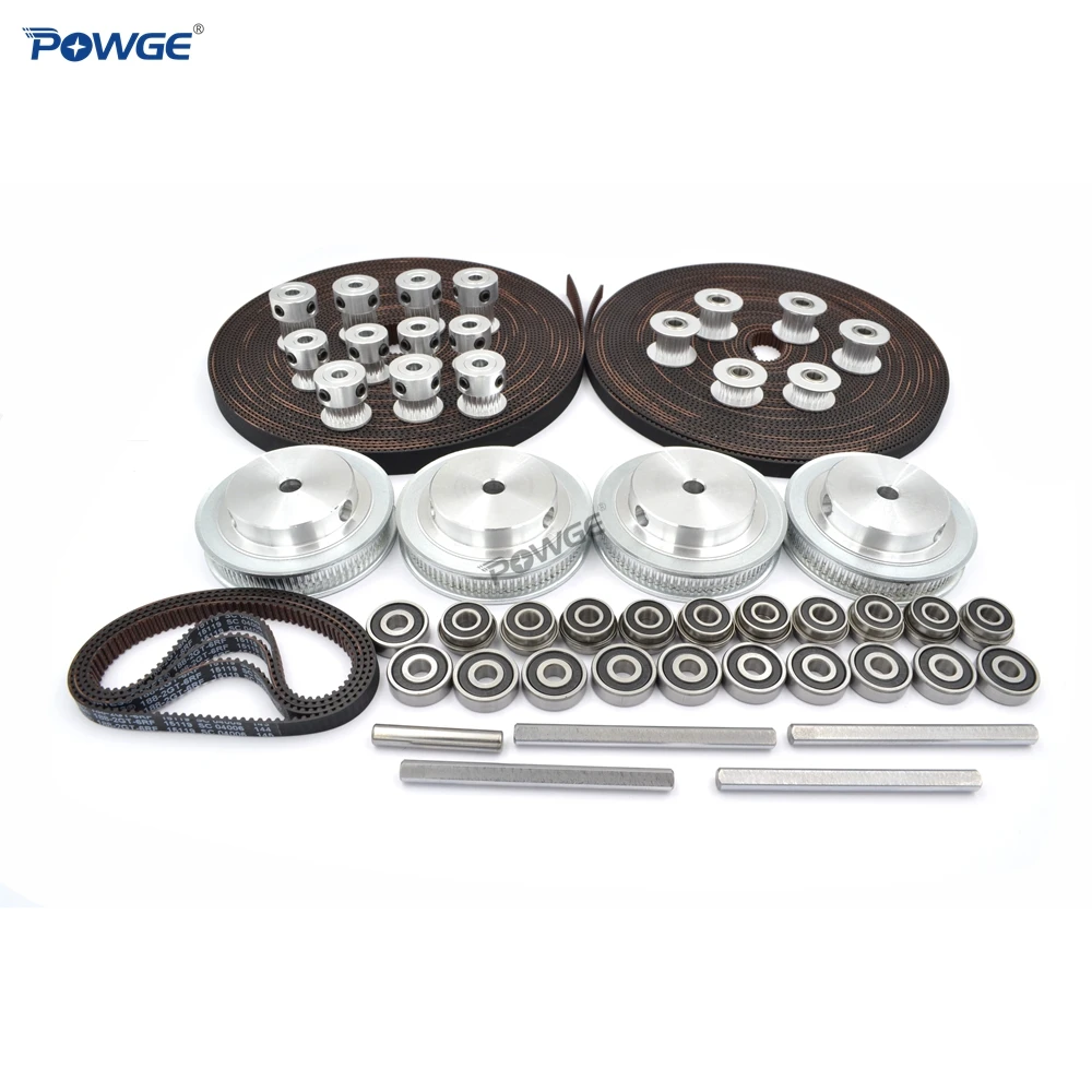 

POWGE VORON 2.4 Set GT2 LL-2GT RF Open Timing Belt 2GT 16T 80T 20T Tooth Pulley 188-2GT Shaft Bearing 625 F695 2RS Motion Parts