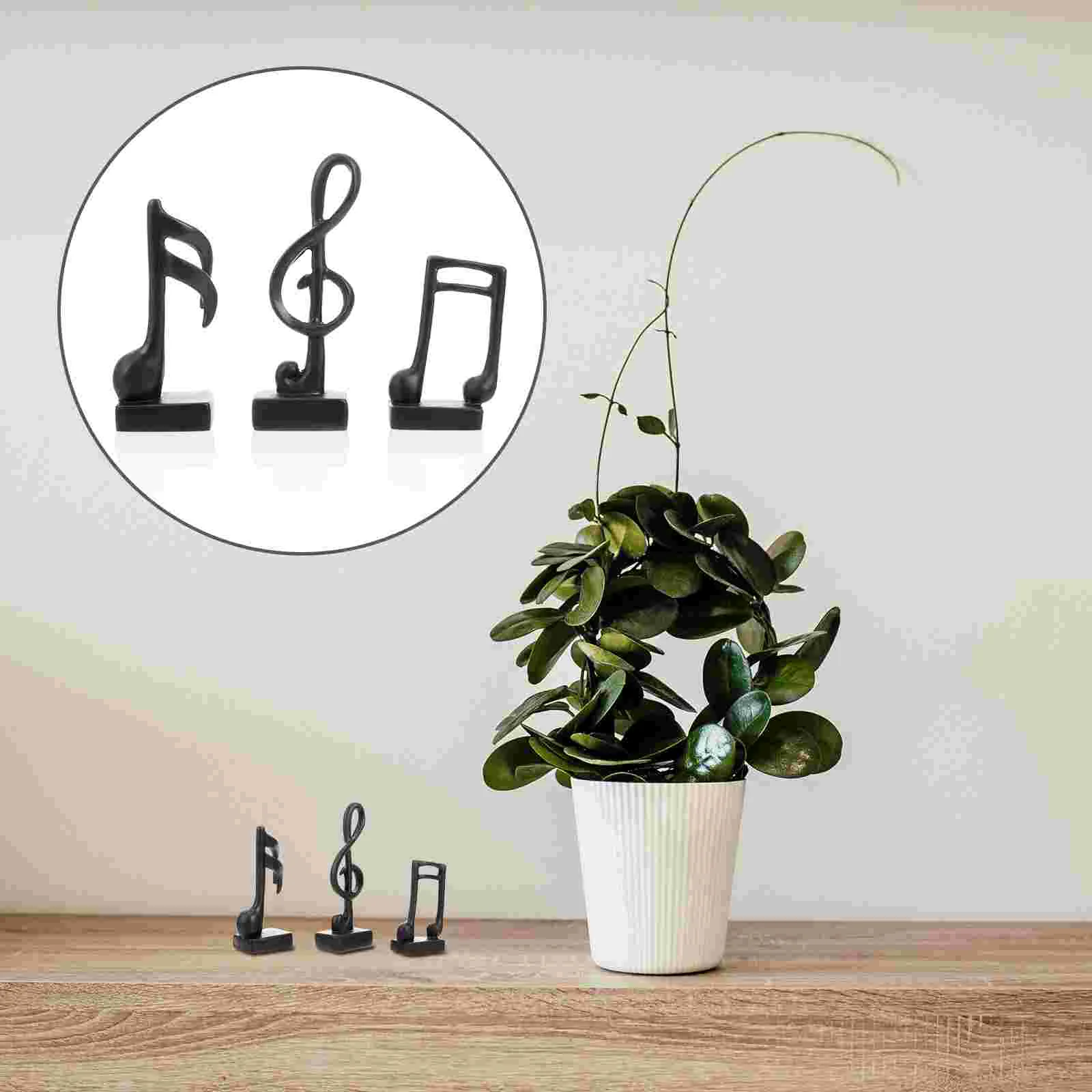 

3 Pcs Musical Note Shape Ornaments Small Statue Resin Crafts Figurines Desktop Table Decoration Centerpiece Decorations