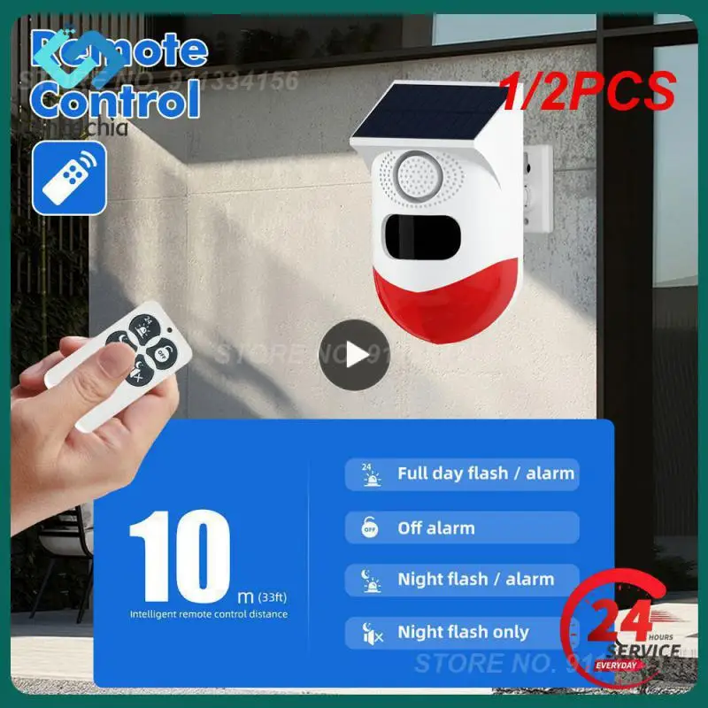 

1/2PCS Tuya WiFi Outdoor Solar PIR Infrared Alarm Wireless Siren Home Security Alarm System Waterproof Strobe Siren App Remote