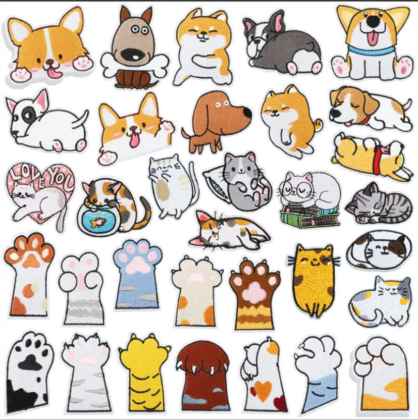 

10 Pcs Animals Embroidery Patches Embroidered Clothing Hat Bag Shoe Repair Material Phone Gift Box Decor DIY Accessory
