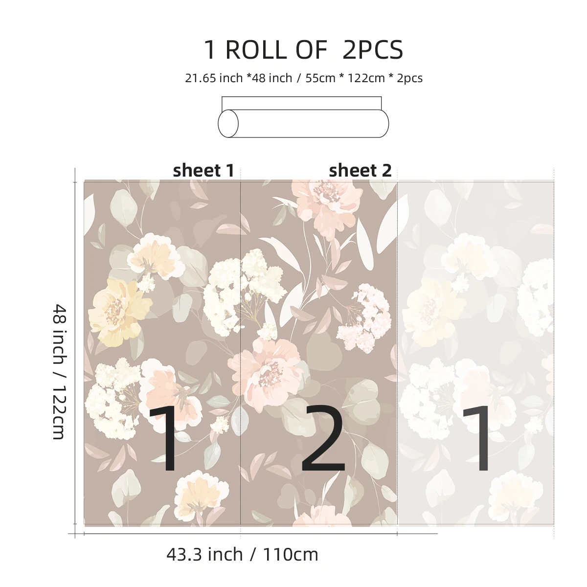 2 шт./комплект водонепроницаемые обои с рисунком и узором