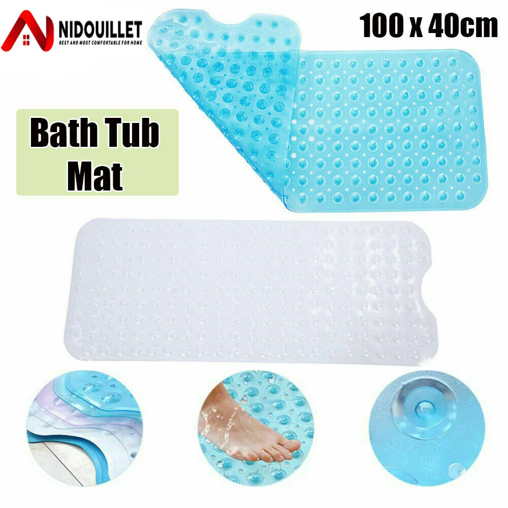 

Nidouillet Bath Mat 40*100cm PVC Bathroom Non-slip Bath Mats With Suction Cups Mat Bathtub Floor Mat Shower Bathroom Accessories