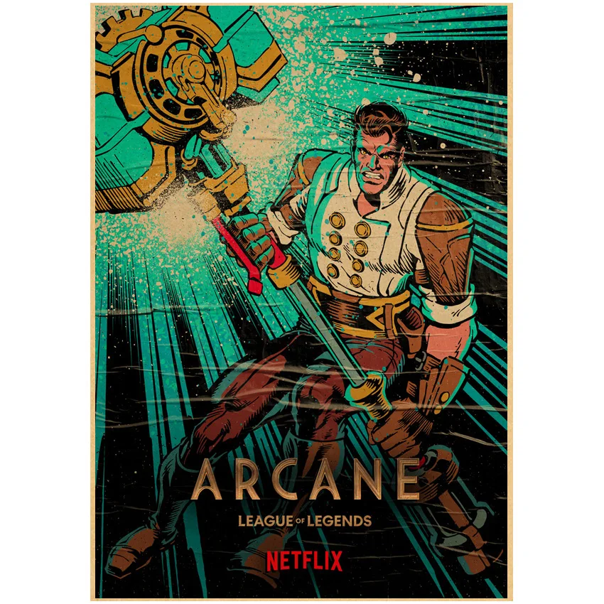 Постер Arcane Картина на холсте Популярная ТВ-серия Jinx Vi гостиная спальня игра