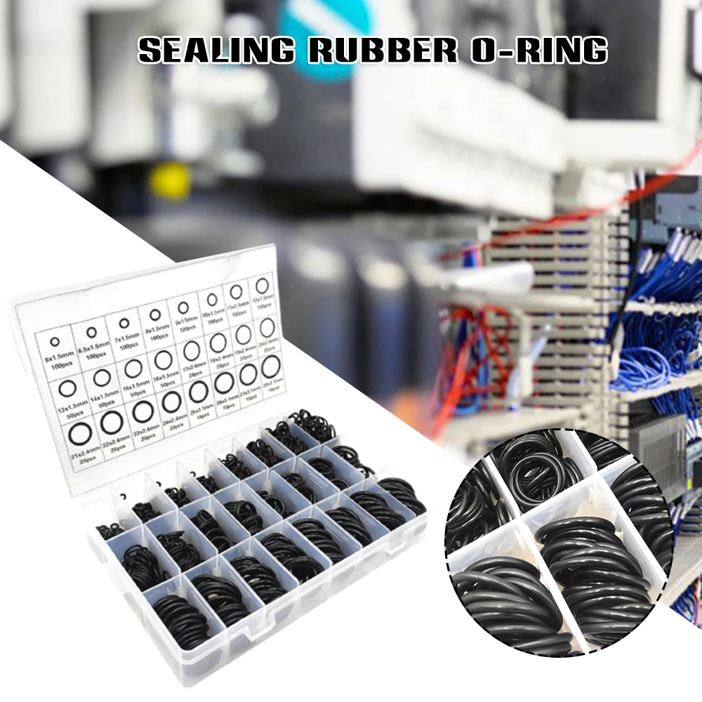 

1200 PCS Rubber Grommet Round Spring Gasket Sealing Hardware Tool Kit Set High Temperature Resistant Fastener Waterproof LB88