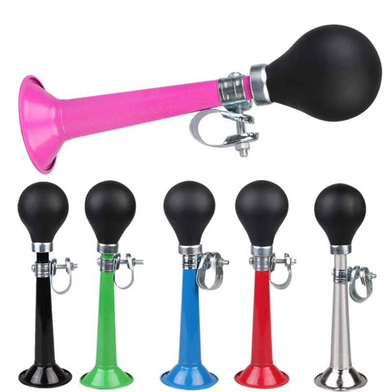 

Bicycle Bike Cycling Metal Air Horn Bugle Trumpet Squeeze Rubber Bulb The bicycle bell is ringing