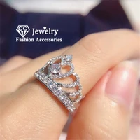 cc crown rings for women 925 silver color luxury jewelry cubic zircon bridal wedding engagement accessories drop shipping cc1568