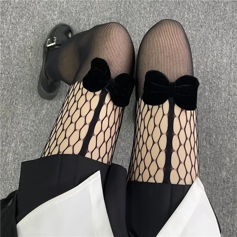 

2023 Hollowed Out JK Mall Gothic Pantyhose Women Vintage Punk Sexy Patchwork Thin Fishnet Socks Y2k E-girl Emo Alt Stockings