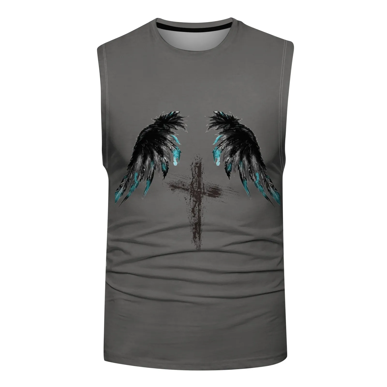 Футболка мужская летняя без рукавов с геометрическим принтом - купить по