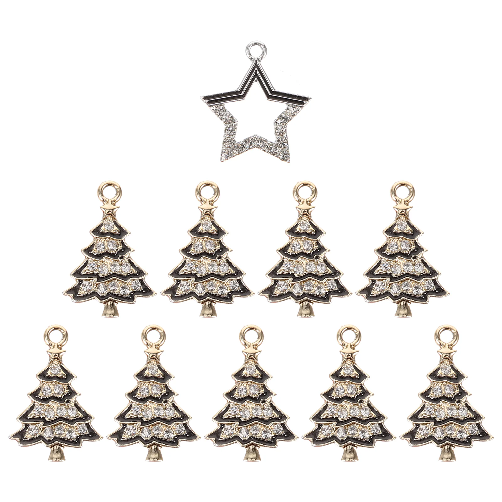 

10 pcs Christmas Tree Charms Bracelet Making Xmas Charms Jewelry Making Metal Charms