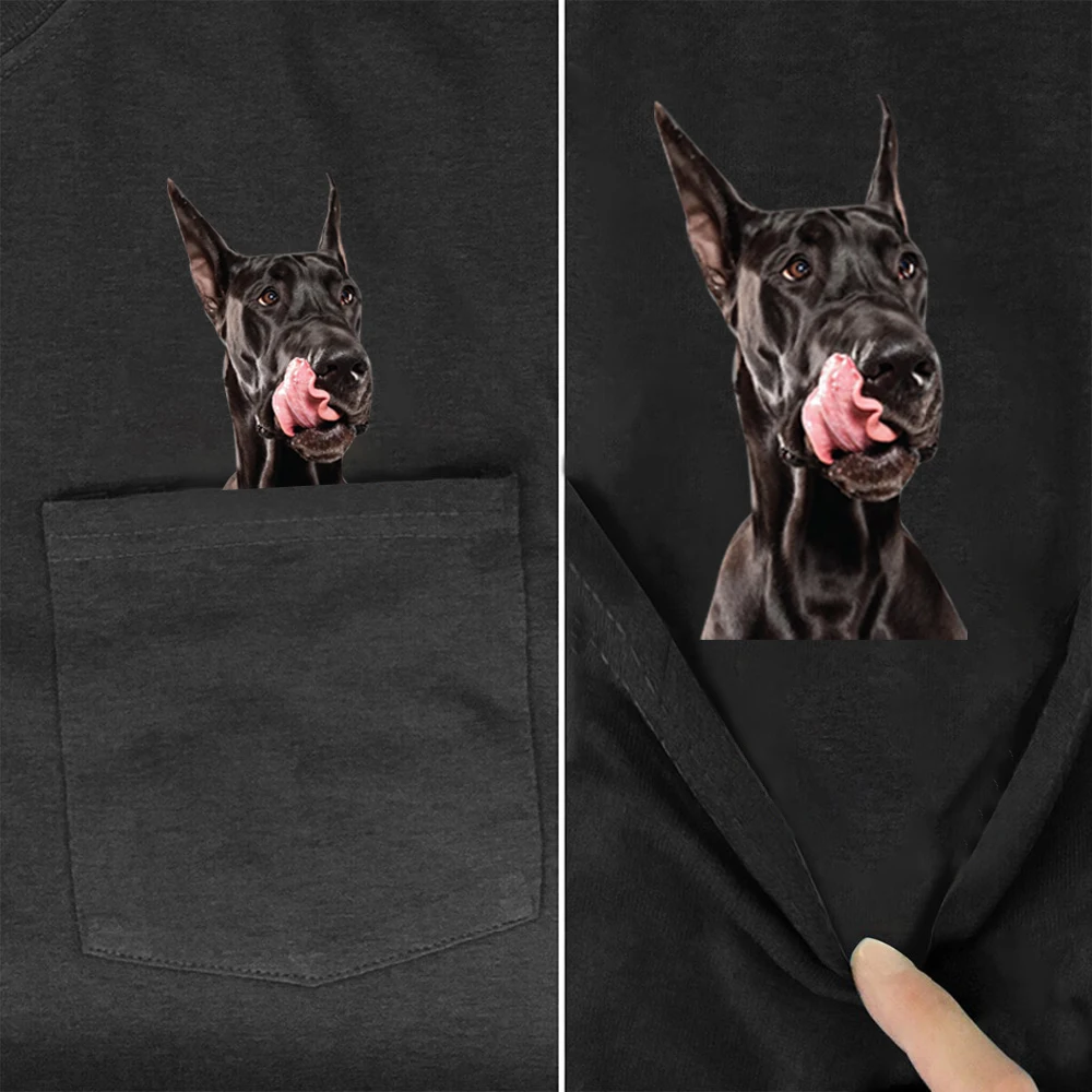 

Модная футболка CLOOCL с изображением животных, забавная крутая футболка Doberman с принтом карманов, футболка унисекс, топы в стиле хип-хоп, летние хлопковые футболки