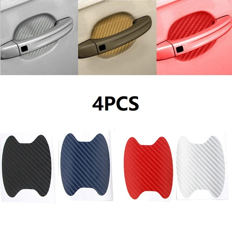 

4Pcs/Set Car Door Sticker Carbon Fiber Scratches Resistant Cover Auto Handle Protection Film Exterior Styling Accessories new