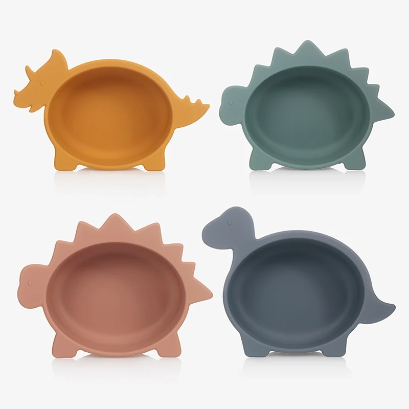 

Baby Dinosaur Bowl Kids Food Container Bpa Free Silicone Tableware Eating Dishes Food Grade Tableware baby food