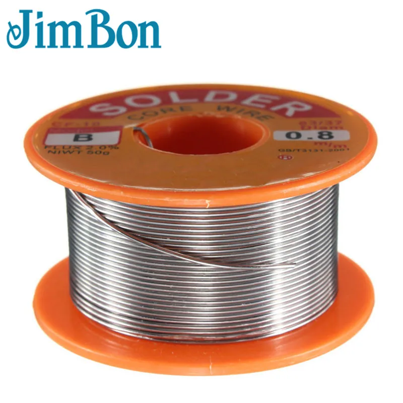 5Pcs JimBon 0.8mm 63/37 Tin Lead 0.8mm Diameter Rosin Core Fluxes Soldering Welding Iron Wires Reel 50g