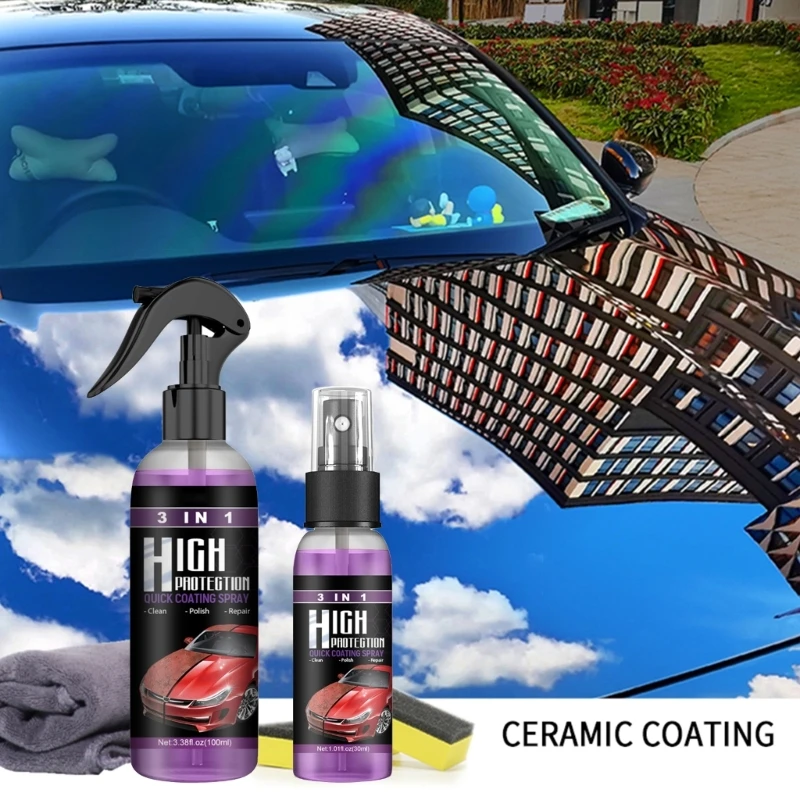 

3 In 1 High Protection Quick Car Coating Sprays Car Scratch Nano Repairing Sprays Quick Coat Car Wax Polish Sprays D7YA
