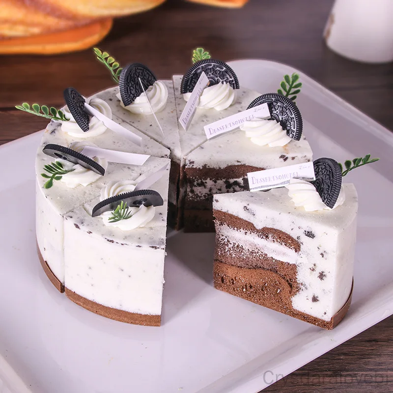 

8pcs Simulation Tiramisu Fruit Cake Model Props Decoration Wedding Window Decoration Shooting Props Display