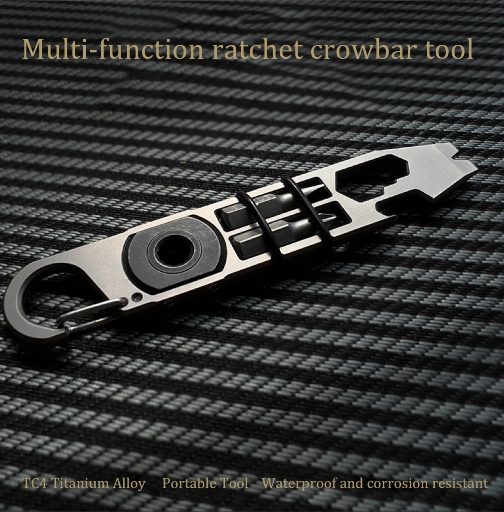 

Титановый сплав Edc Многофункциональный трещотка инструмент лом открывалка для бутылок гаечный ключ партия головка быстро Висит Открытый О...