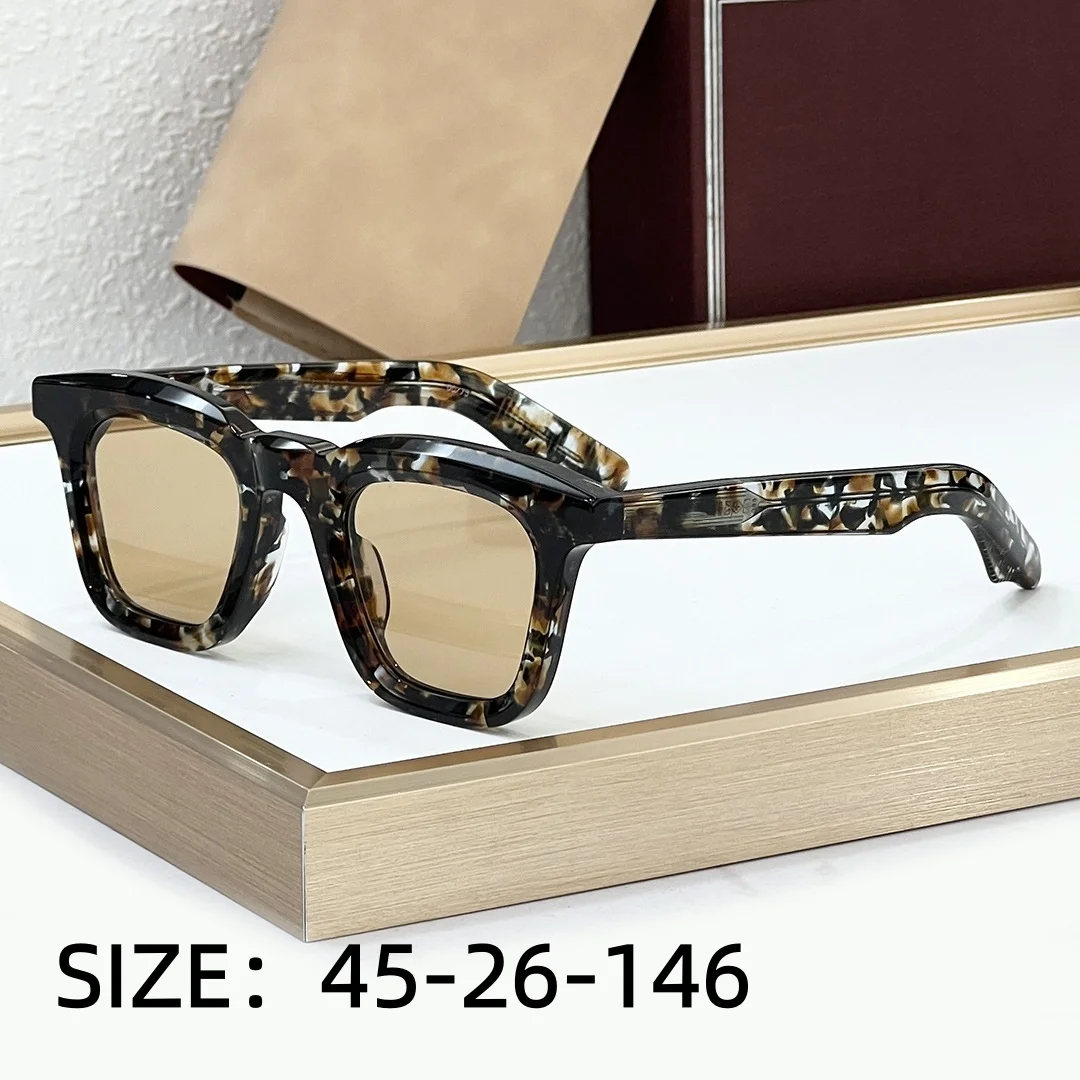 Фото Унисекс-очки JMM Ins Leclair Cat Eye Square, солнцезащитные очки ручной работы из ацетата, UV400, классические, в японском стиле №1