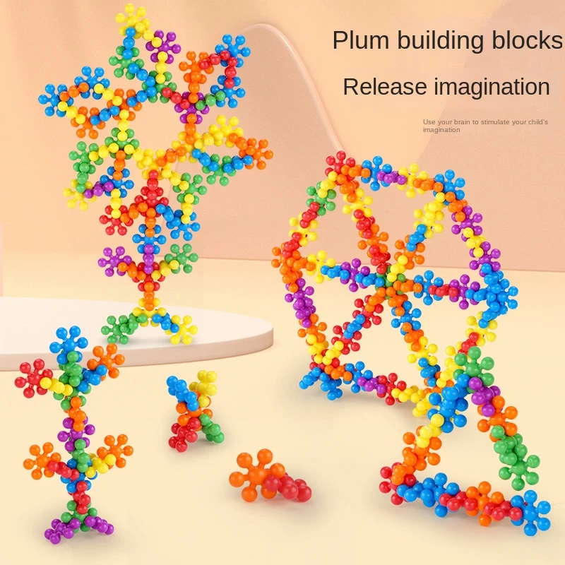

Новые Строительные блоки цветущей сливы, пластиковые сборные блоки для конструкции, пазл для раннего образования, детские игрушки, рождест...