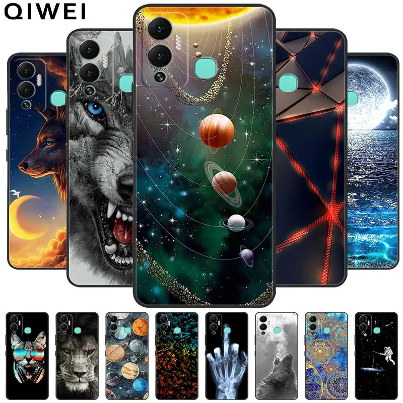 Чехол для Infinix Hot 12 Play чехол 2022 дюйма мягкий силиконовый крутой телефона с волками