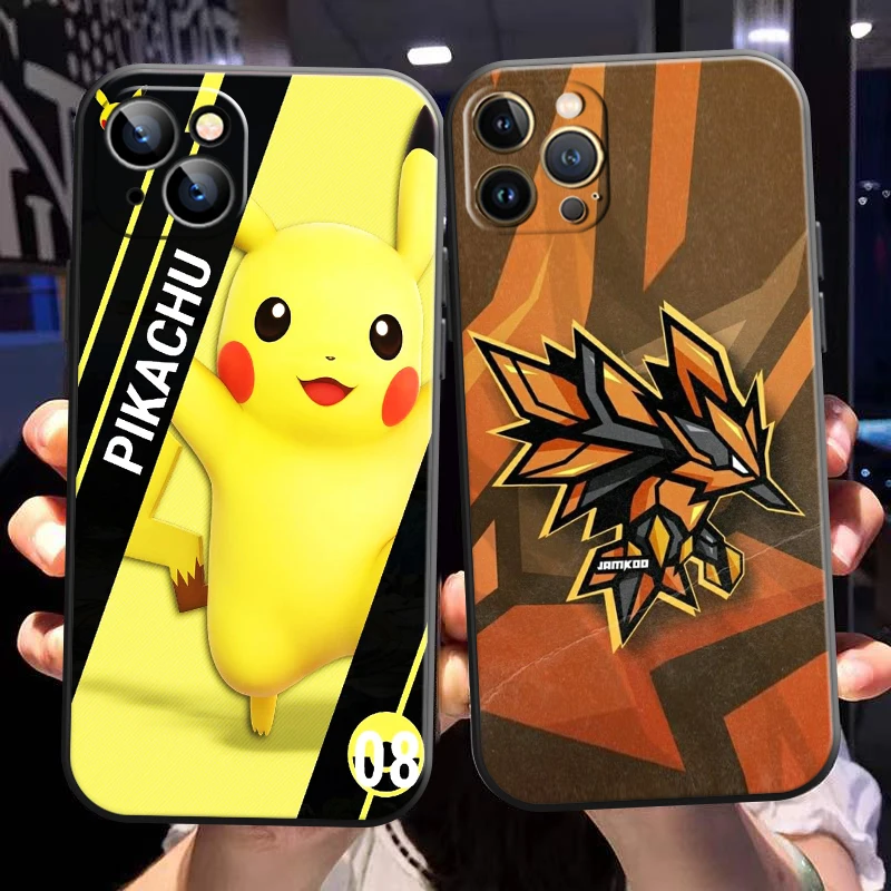

Pokemon Pikachu For Apple iPhone 13 12 11 Pro 12 13 Mini X XR XS Max 5 6 6S 7 8 Plus SE2020 Phone Case TPU Coque Soft Black