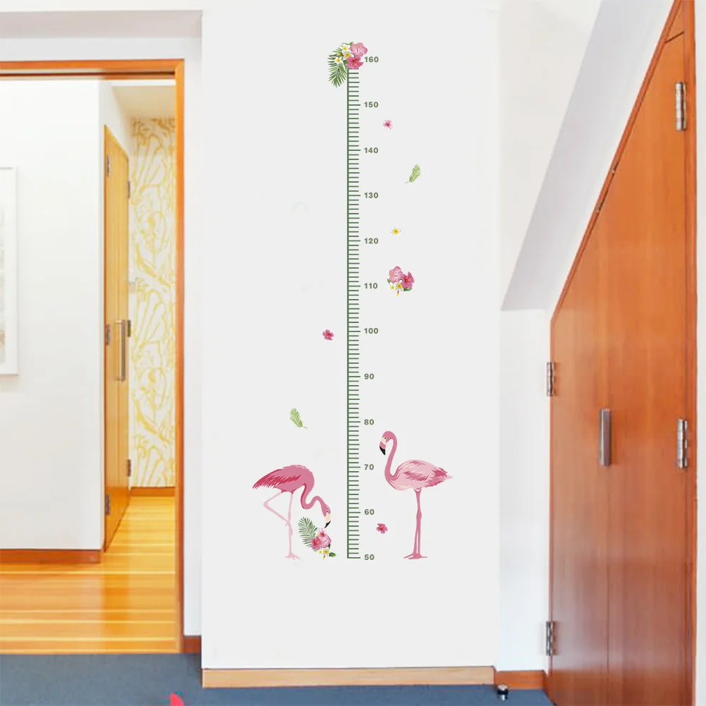 

Cartoon Flower Flamingo Baby Child Kids Growth Chart Height Measure Ruler Wall Sticker for Kids Children Room Home Decoration