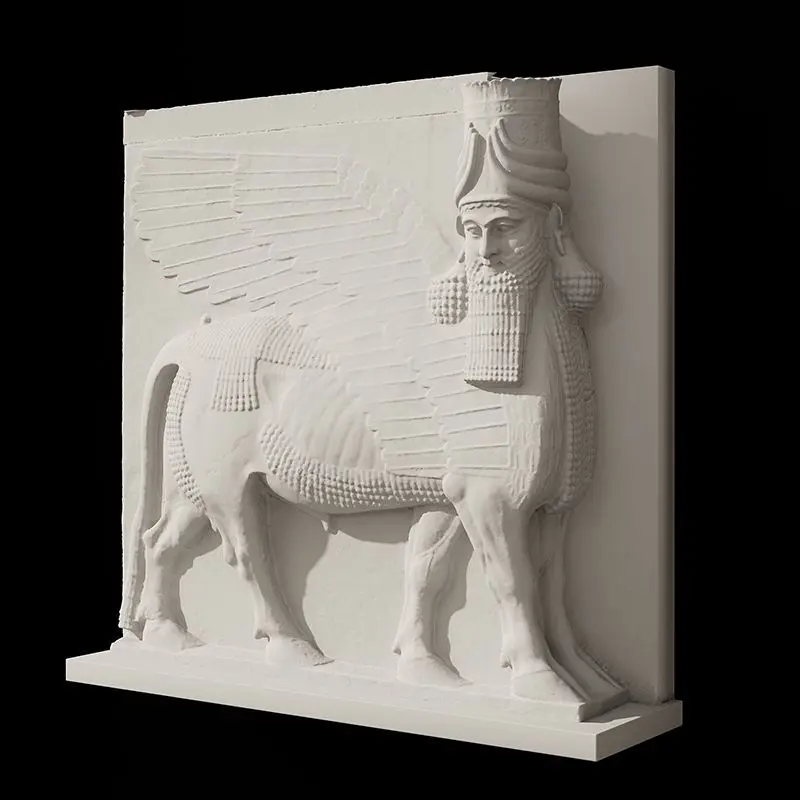 Гипсовая скульптура крылатая голова коровы