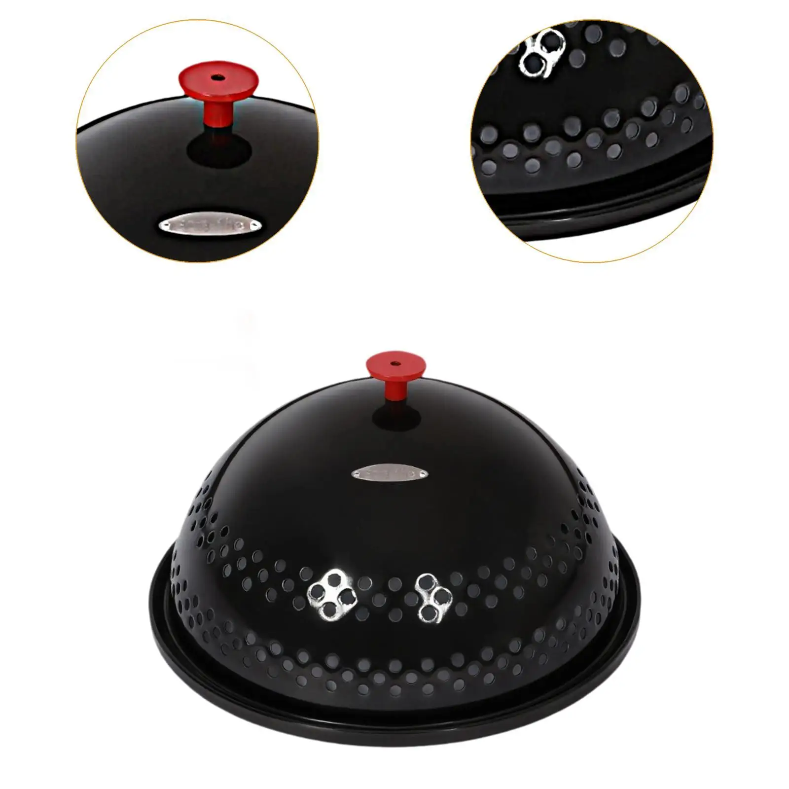 Pipoca Popper Tampa de Panela Redonda Panela de Fritura Esmalte Estoura Grãos Uso Exterior Panela de Pipoca Premium Máquina de Pipoca SEM AGITAR SEM MEXER Preto