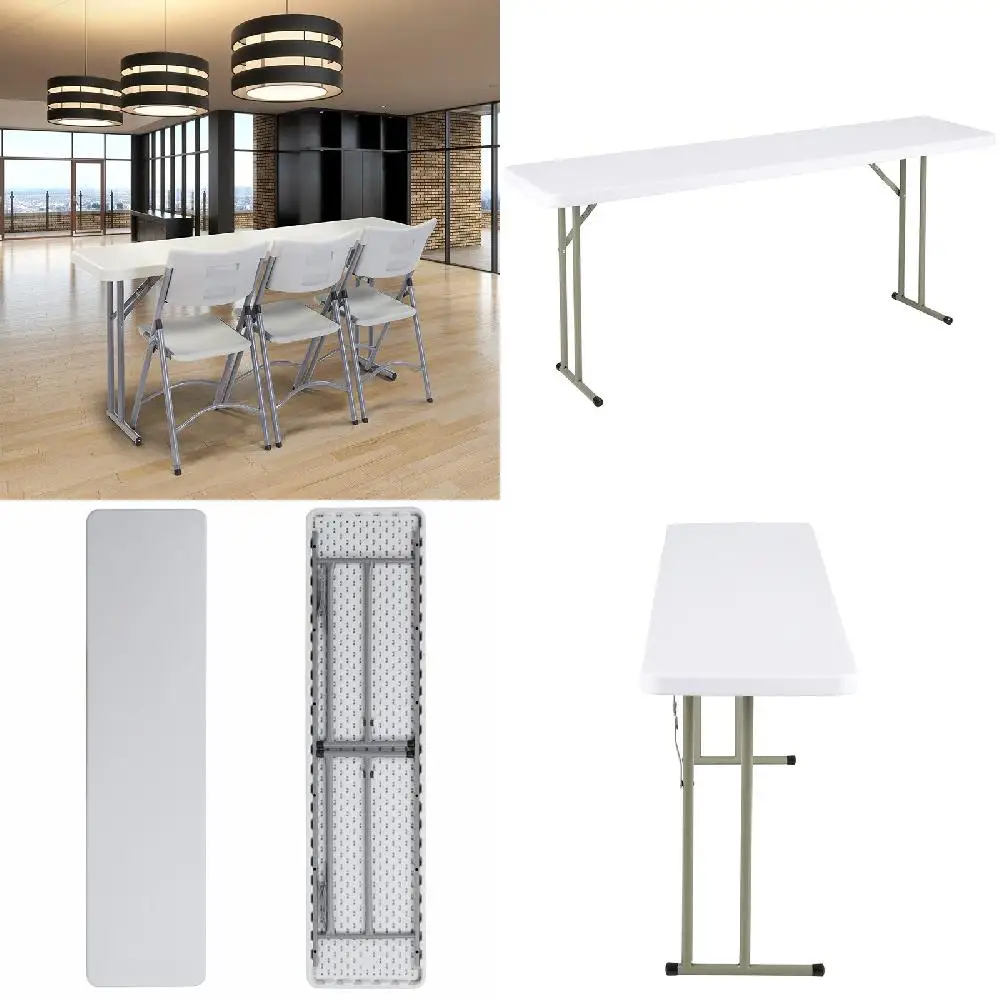 

Perfect Rectangular Folding White Training Seminar Table - Ideal for Every Breakroom, Classroom or Meeting Room.