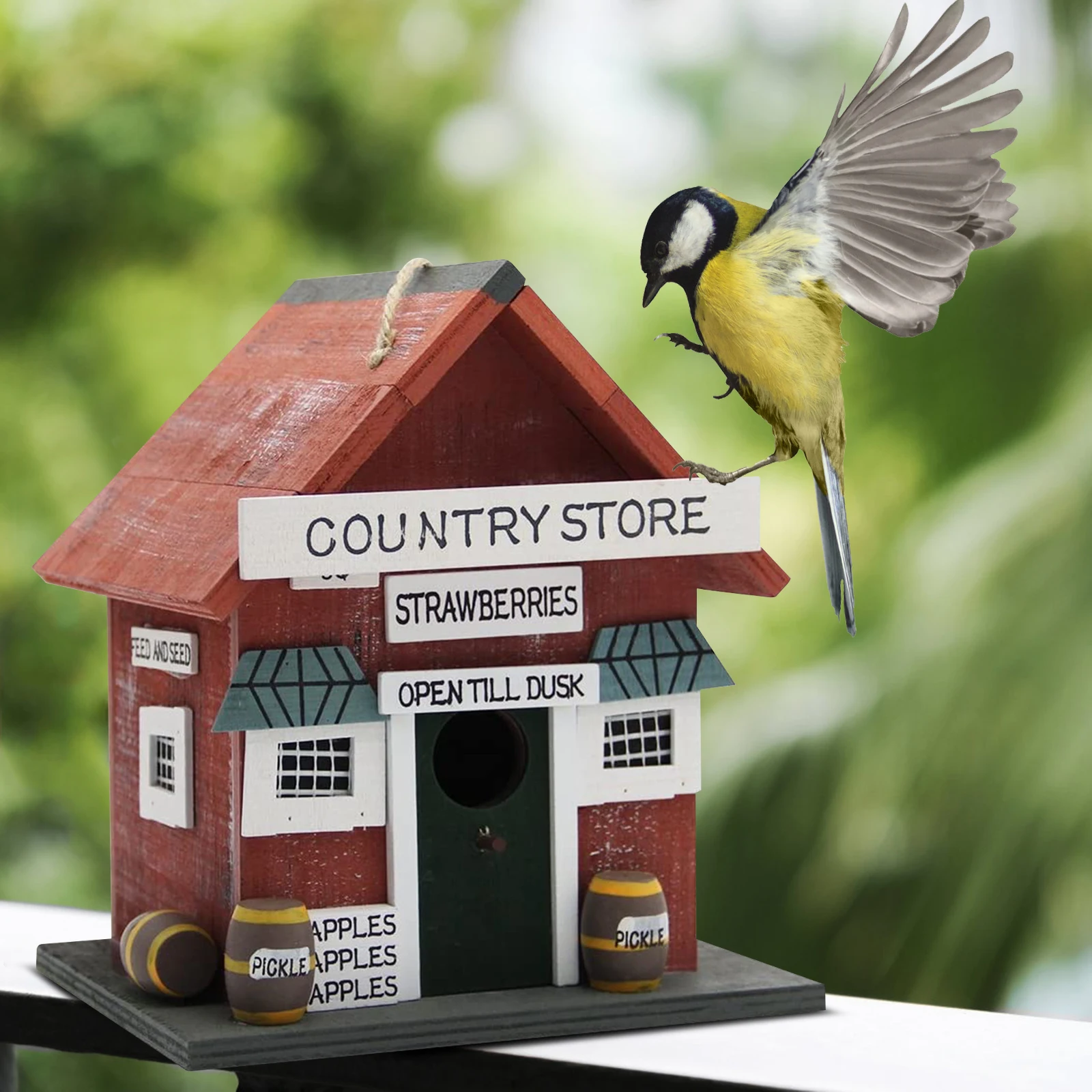 

Wooden Garden Bird Feeder Bird House Pendant Outdoor Garden Bird Nest Garden Bird House Decoration