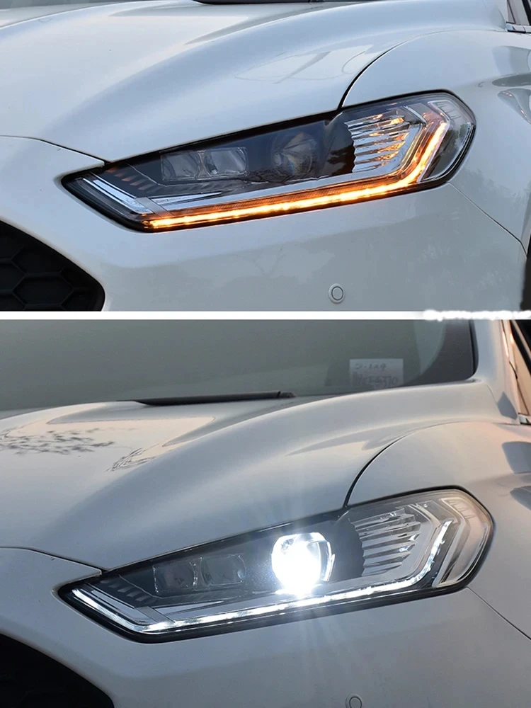 Автомобильная фара для Ford Mondeo 2013-2016 передний фонарь DRL обновленная динамическая