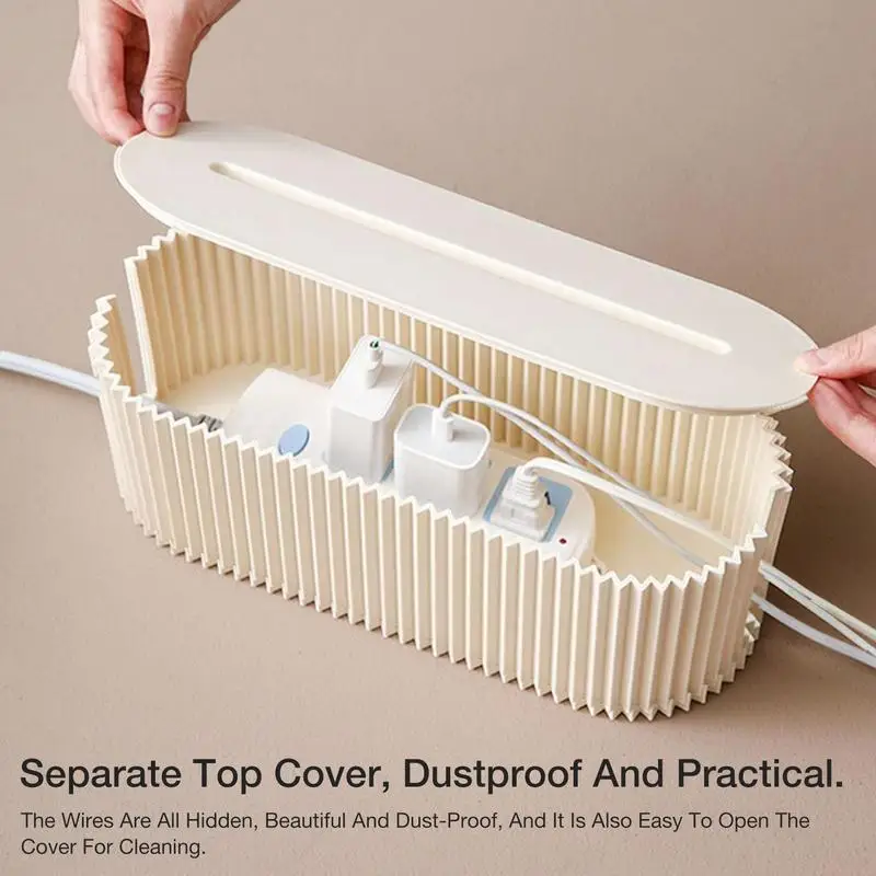 

Cable Storage Box Plastic Storage Organizer For Charger Socket Power Strips Cords With Lid Hide Loose Wires In Home Office Desks
