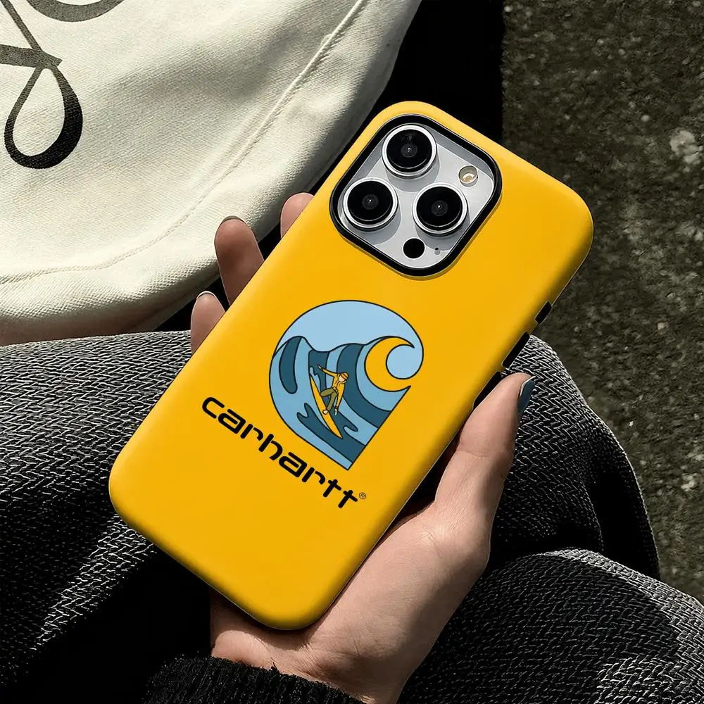 Фото Модный чехол C-CarharTT для iPhone 17 16 15 14 13 12 11 Pro Max Air, двухслойный, противоударный, защитный, 2-в-1 №3