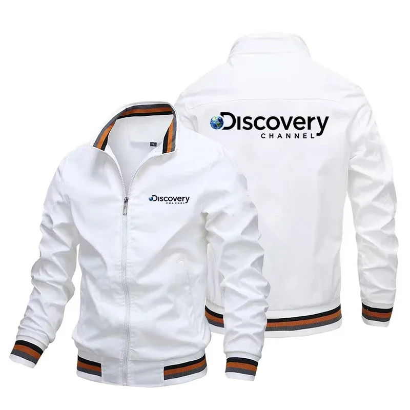 

2023 New Spring Discovery Channel Print Coats Mens Streetwear Fashion Men Cargo Jacket Survey Expedition Scholar Windbreaker