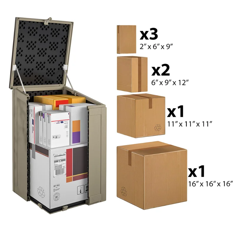 

Cosco Outdoor Living Large Lockable Package Storage Box, 6.3 cubic feet, Tan