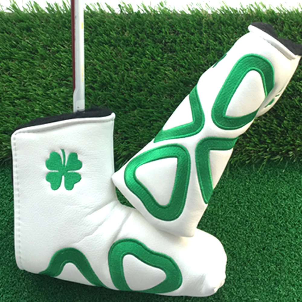GLOOF White зеленый трилистник Lucky Clover Putter Head Cover Four Leaf Headcover |