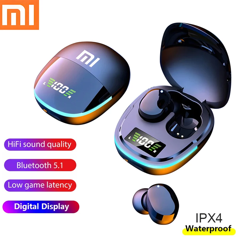 

Беспроводная Bluetooth-гарнитура XIAOMI TWS, спортивные наушники со светодиодным дисплеем, наушники с шумоподавлением, наушники Bluetooth, беспроводные ...