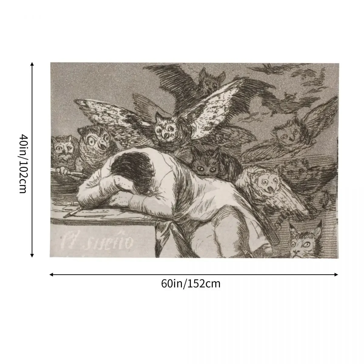 Спятие причины производит монстры - гобелен Francisco Goya на стене японский декор