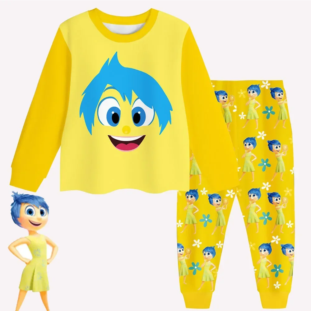 Новый костюм для косплея Joy Disgust аниме Inside Out 2 пижамы девочек клоун Хэллоуин
